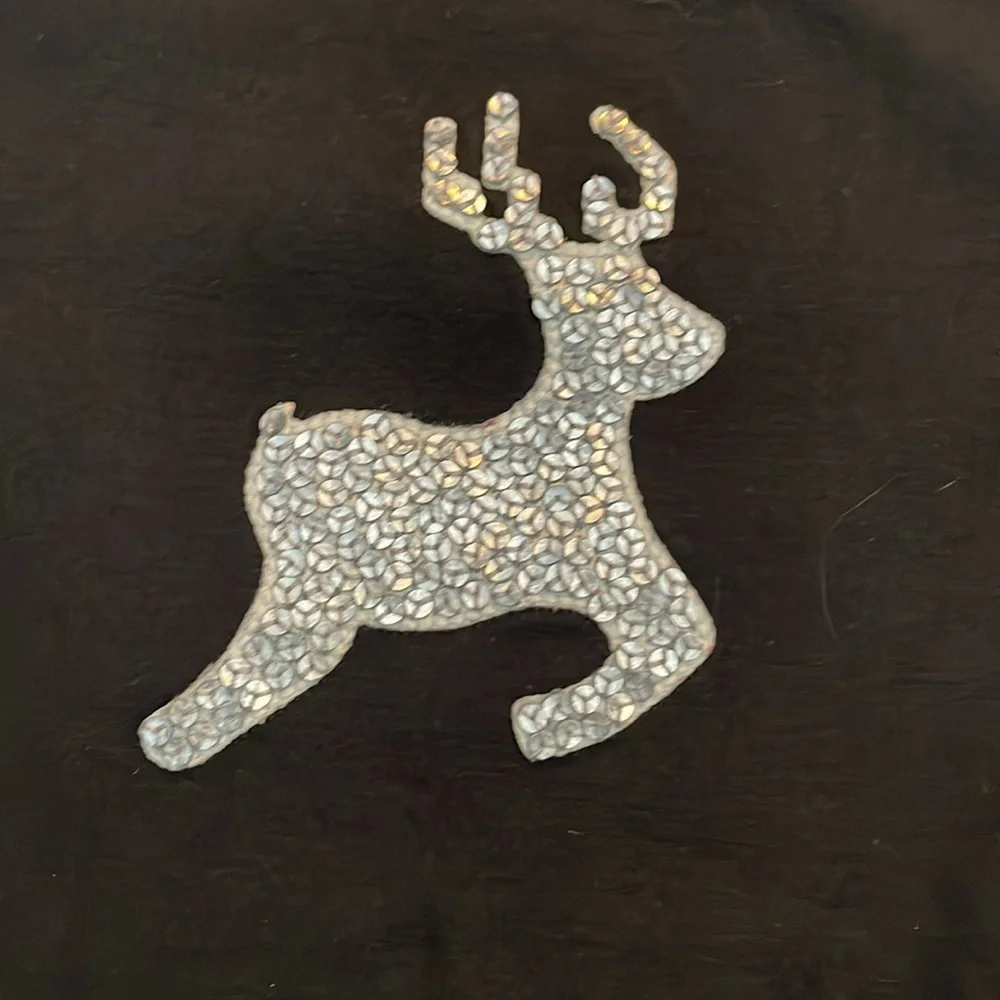 Gymboree Girls Long-Sleeve Shirt Size 10 with sparkly sequinned reindeer front - Picture 2 of 4
